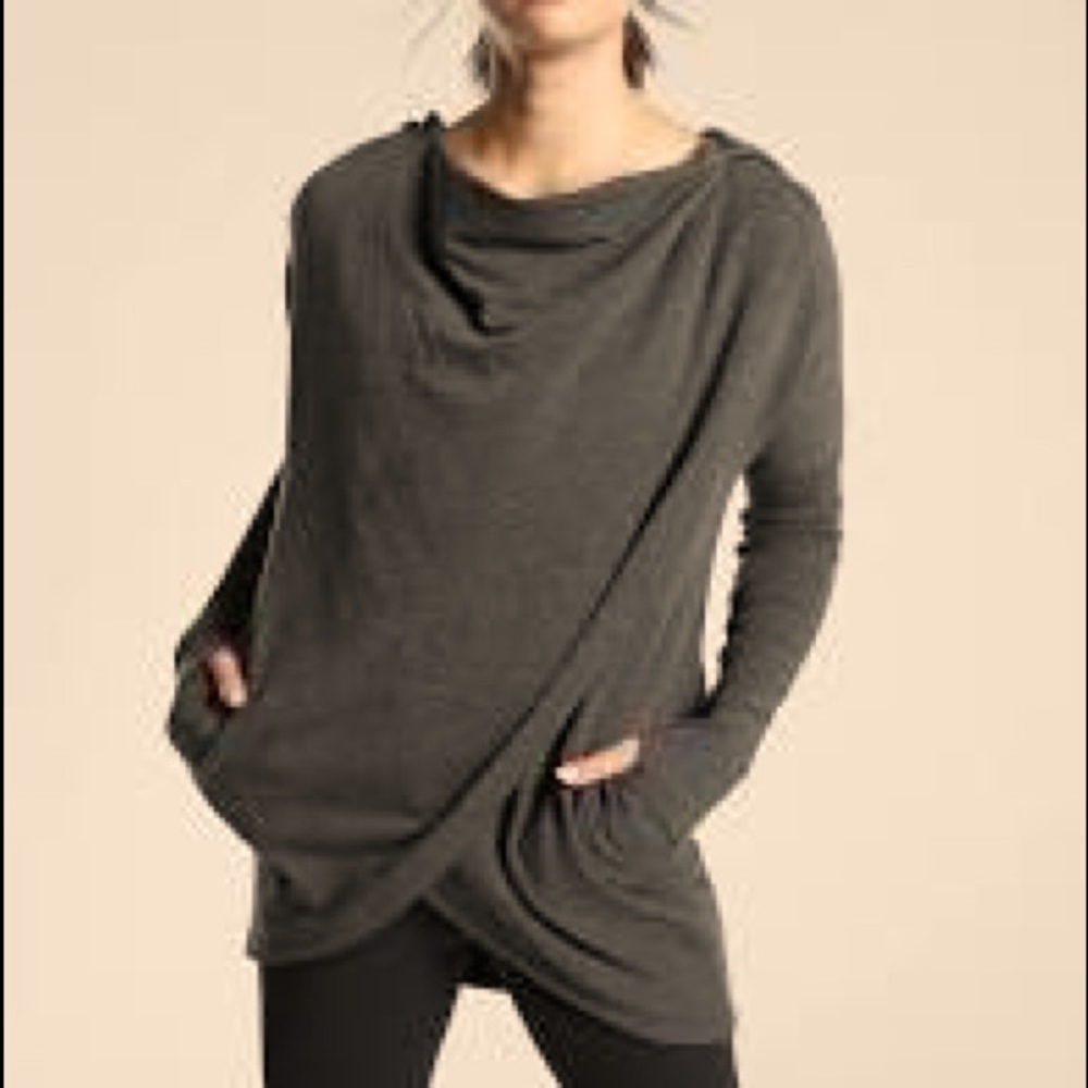 Athleta Pranayama Wrap- Charcoal Grey size Large